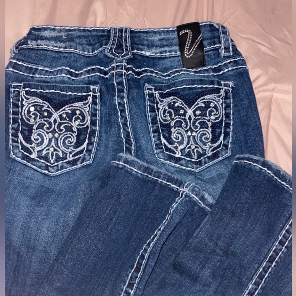 y2k butterfly bedazzled Vanity brand flare  jeans